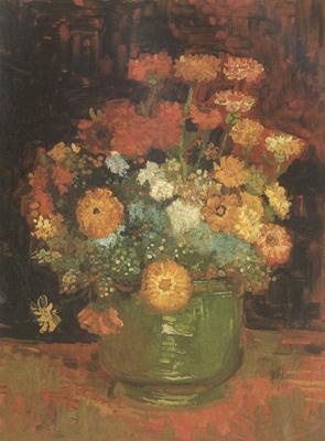 Vincent Van Gogh Vase with Zinnias (nn04) France oil painting art